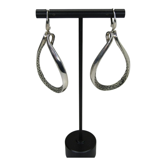 John Hardy 925 Sterling Silver Classic Chain Asli Leverback Drop Earrings 21g - Picture 3 of 9